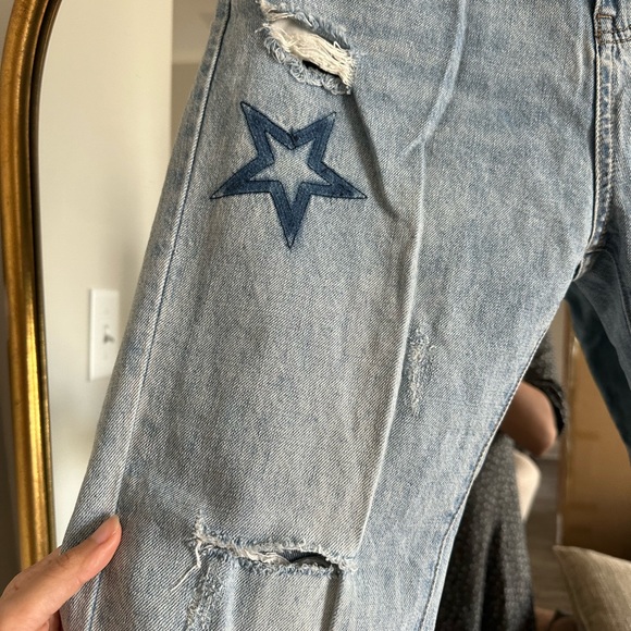 Doris Revolve Denim Boyfriend Star Stitching Jeans - Picture 4 of 16
